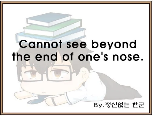 Cannot see beyond the end of ones nose