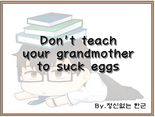 Don't teach your grandmother to suck eggs. (할머니에게 달걀 먹는 법을 가르쳐 주지 마라.)