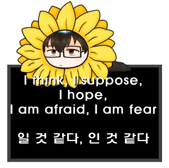 I think I suppose I hope I am afraid I am fear 차이