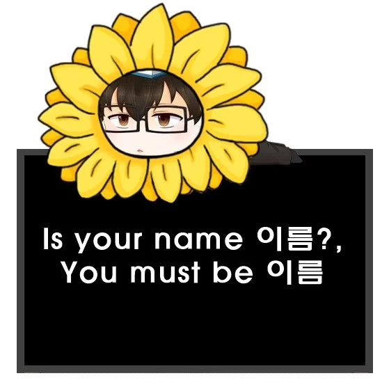 Is your name 이름 You must be 이름 차이