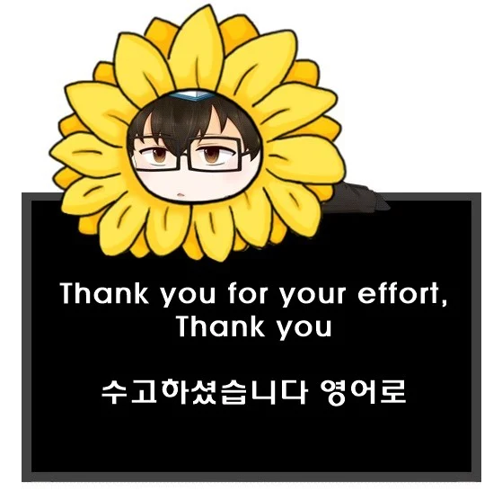 Thank you for your effort Thank you 차이