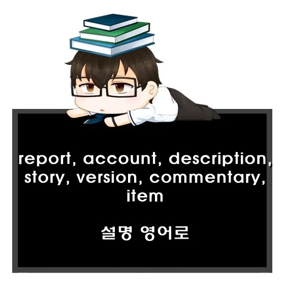 report account description story version commentary item 차이