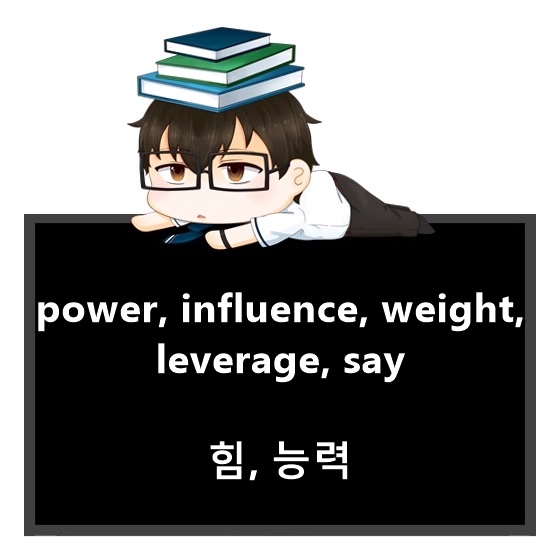 power, influence, weight, leverage, say